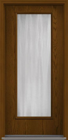 WDMA 34x80 Door (2ft10in by 6ft8in) Patio Oak Chinchilla Full Lite Flush Fiberglass Single Exterior Door 1