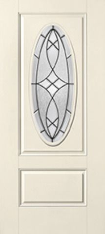 WDMA 34x80 Door (2ft10in by 6ft8in) Exterior Smooth Blackstone 3/4 Captured Oval Lite 1 Panel Star Single Door 1