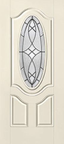 WDMA 34x80 Door (2ft10in by 6ft8in) Exterior Smooth Blackstone 3/4 Deluxe Oval Lite 2 Panel Star Single Door 1