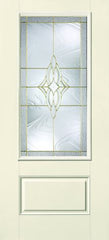 WDMA 34x80 Door (2ft10in by 6ft8in) Exterior Smooth Fiberglass Impact Door 3/4 Lite 1 Panel Wellesley 6ft8in 1