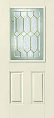 WDMA 34x80 Door (2ft10in by 6ft8in) Exterior Smooth Fiberglass HVHZ Door 1/2 Lite 1 Panel Crystalline 6ft8in 1