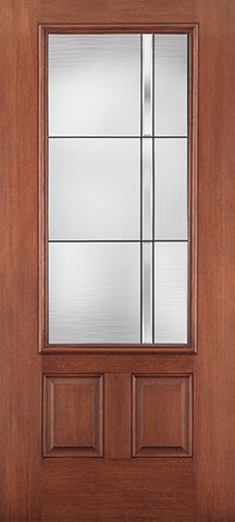 WDMA 34x80 Door (2ft10in by 6ft8in) Exterior Mahogany Fiberglass Impact Door 3/4 Lite 2 Panel Axis 6ft8in 1