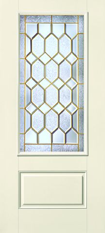 WDMA 34x80 Door (2ft10in by 6ft8in) Exterior Smooth Fiberglass Impact Door 3/4 Lite 1 Panel Crystalline 6ft8in 1