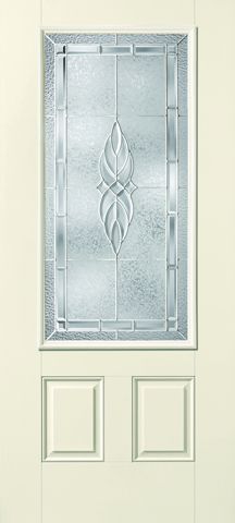 WDMA 34x80 Door (2ft10in by 6ft8in) Exterior Smooth Fiberglass Impact Door 3/4 Lite 2 Panel Kensington 6ft8in 1