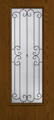 WDMA 34x80 Door (2ft10in by 6ft8in) Exterior Oak Riserva Full Lite W/ Stile Lines Fiberglass Single Door 1