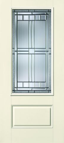 WDMA 34x80 Door (2ft10in by 6ft8in) Exterior Smooth Fiberglass Impact Door 3/4 Lite 1 Panel Saratoga 6ft8in 1