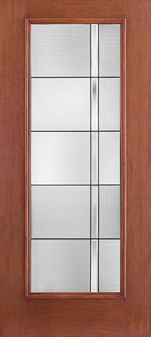 WDMA 34x80 Door (2ft10in by 6ft8in) Exterior Mahogany Fiberglass Impact Door Full Lite With Stile Lines Axis 6ft8in 1