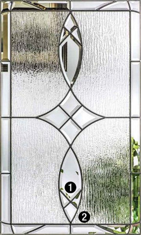 WDMA 34x80 Door (2ft10in by 6ft8in) Exterior Oak Blackstone Half Lite 2 Panel Fiberglass Single Door 2