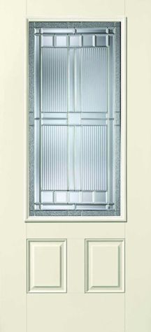 WDMA 34x80 Door (2ft10in by 6ft8in) Exterior Smooth Fiberglass Impact Door 3/4 Lite 2 Panel Saratoga 6ft8in 1