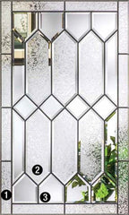 WDMA 34x80 Door (2ft10in by 6ft8in) Exterior Oak Crystalline Full Lite W/ Stile Lines Fiberglass Single Door 2