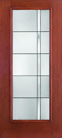 WDMA 34x80 Door (2ft10in by 6ft8in) Exterior Mahogany Fiberglass Impact HVHZ Door Full Lite With Stile Lines Axis 6ft8in 1