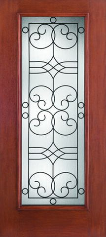 WDMA 34x80 Door (2ft10in by 6ft8in) Exterior Mahogany Fiberglass Impact HVHZ Door Full Lite With Stile Lines Salinas 6ft8in 1