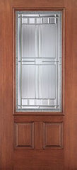 WDMA 34x80 Door (2ft10in by 6ft8in) Exterior Mahogany Fiberglass Impact Door 3/4 Lite 2 Panel Saratoga 6ft8in 1