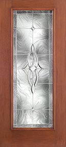 WDMA 34x80 Door (2ft10in by 6ft8in) Exterior Mahogany Fiberglass Impact Door Full Lite With Stile Lines Wellesley 6ft8in 1