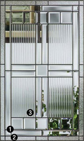 WDMA 34x80 Door (2ft10in by 6ft8in) Exterior Oak Saratoga 3/4 Lite 2 Panel Fiberglass Single Door 2