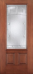 WDMA 34x80 Door (2ft10in by 6ft8in) Exterior Mahogany Fiberglass Impact Door 3/4 Lite 2 Panel Maple Park 6ft8in 2