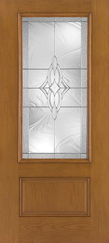 WDMA 34x80 Door (2ft10in by 6ft8in) Exterior Oak Fiberglass Impact Door 3/4 Lite Wellesley 6ft8in 1