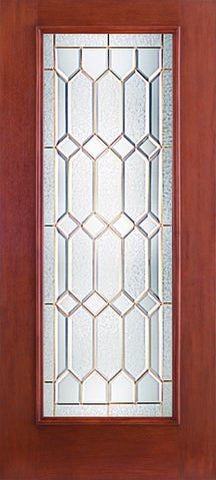 WDMA 34x80 Door (2ft10in by 6ft8in) Exterior Mahogany Fiberglass Impact HVHZ Door Full Lite With Stile Lines Crystalline 6ft8in 1