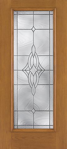 WDMA 34x80 Door (2ft10in by 6ft8in) Exterior Oak Fiberglass Impact Door Full Lite Wellesley 6ft8in 2