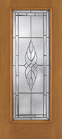 WDMA 34x80 Door (2ft10in by 6ft8in) Exterior Oak Fiberglass Impact Door Full Lite Kensington 6ft8in 2