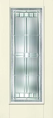 WDMA 34x80 Door (2ft10in by 6ft8in) Exterior Smooth Fiberglass Impact HVHZ Door Full Lite With Stile Lines Saratoga 6ft8in 1