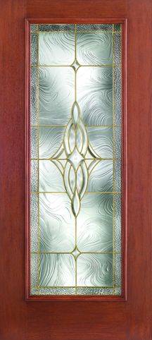 WDMA 34x80 Door (2ft10in by 6ft8in) Exterior Mahogany Fiberglass Impact HVHZ Door Full Lite With Stile Lines Wellesley 6ft8in 1