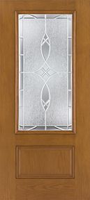 WDMA 34x80 Door (2ft10in by 6ft8in) Exterior Oak Fiberglass Door 3/4 Lite 1 Panel 6ft8in 2