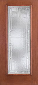 WDMA 34x80 Door (2ft10in by 6ft8in) Exterior Mahogany Fiberglass Impact Door Full Lite With Stile Lines Maple Park 6ft8in 1