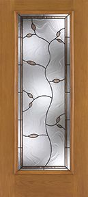 WDMA 34x80 Door (2ft10in by 6ft8in) Exterior Oak Fiberglass Impact Door Full Lite Avonlea 6ft8in 2