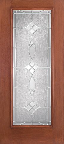 WDMA 34x80 Door (2ft10in by 6ft8in) Exterior Mahogany Fiberglass Impact Door Full Lite With Stile Lines Blackstone 6ft8in 1