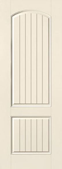WDMA 34x96 Door (2ft10in by 8ft) Exterior Smooth 8ft 2 Panel Plank Soft Arch Star Single Door 1