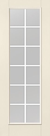 WDMA 34x96 Door (2ft10in by 8ft) Patio Smooth F-Grille Colonial 12 Lite 8ft Full Lite W/ Stile Lines Star Single Door 1