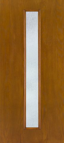 WDMA 34x96 Door (2ft10in by 8ft) Exterior Oak Fiberglass Door 8ft Linea Centered Rainglass 1