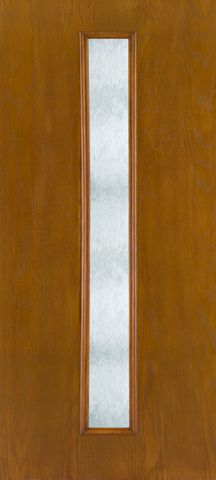 WDMA 34x96 Door (2ft10in by 8ft) Exterior Oak Fiberglass Door 8ft Linea Centered Chord 1