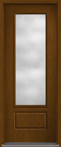 WDMA 34x96 Door (2ft10in by 8ft) French Oak Rainglass 8ft 3/4 Lite 1 Panel Fiberglass Single Exterior Door 1