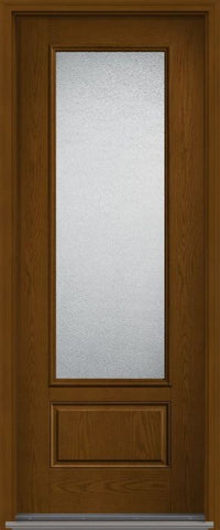 WDMA 34x96 Door (2ft10in by 8ft) French Oak Granite 8ft 3/4 Lite 1 Panel Fiberglass Single Exterior Door 1
