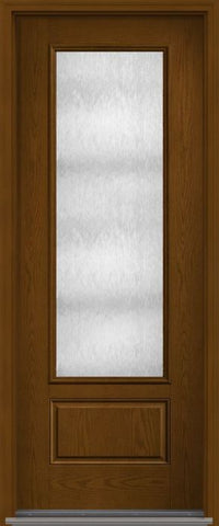 WDMA 34x96 Door (2ft10in by 8ft) Patio Oak Chord 8ft 3/4 Lite 1 Panel Fiberglass Single Exterior Door 1