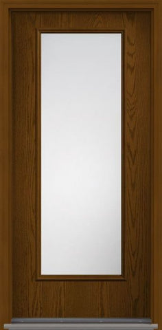 WDMA 34x96 Door (2ft10in by 8ft) French Oak Clear 8ft Full Lite W/ Stile Lines Fiberglass Single Exterior Door 1