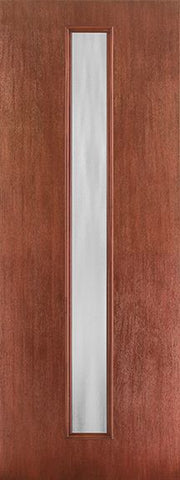WDMA 34x96 Door (2ft10in by 8ft) Exterior Mahogany Fiberglass 8ft Linea Centered Chinchilla 1