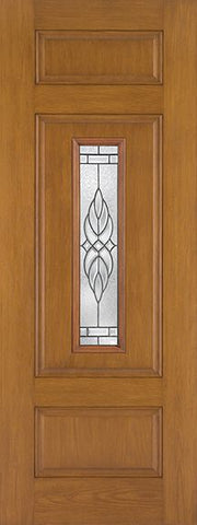 WDMA 34x96 Door (2ft10in by 8ft) Exterior Oak Fiberglass Impact Door 8ft Center Lite Kensington 2