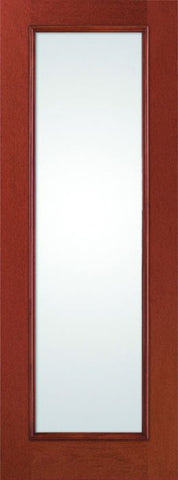 WDMA 34x96 Door (2ft10in by 8ft) French Mahogany Fiberglass Impact Door 8ft Full Lite with Stile Lines Clear 1