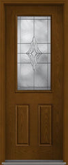 WDMA 34x96 Door (2ft10in by 8ft) Exterior Oak Wellesley 8ft Half Lite 2 Panel Fiberglass Single Door 1
