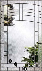 WDMA 34x96 Door (2ft10in by 8ft) Exterior Oak Maple Park 8ft Half Lite 2 Panel Fiberglass Single Door 2