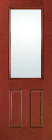WDMA 34x96 Door (2ft10in by 8ft) Exterior Mahogany Fiberglass Impact Door 8ft 1/2 Lite Clear 1