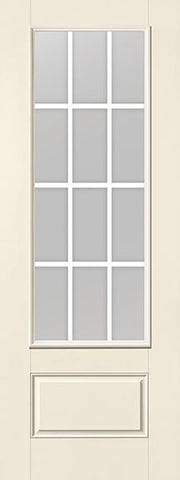 WDMA 34x96 Door (2ft10in by 8ft) Patio Smooth Fiberglass Impact French Door 8ft 3/4 Lite GBG Flat White Low-E 2