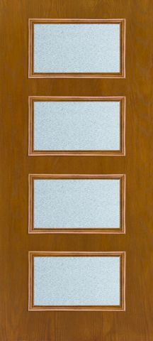 WDMA 34x96 Door (2ft10in by 8ft) Exterior Oak Fiberglass Door 8ft Ari 4-Lite Granite 1
