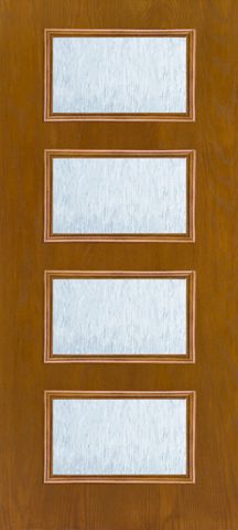 WDMA 34x96 Door (2ft10in by 8ft) Exterior Oak Fiberglass Door 8ft Ari 4-Lite Chord 1
