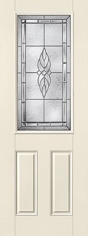 WDMA 34x96 Door (2ft10in by 8ft) Exterior Smooth Fiberglass Impact Door 8ft 1/2 Lite Kensington 2
