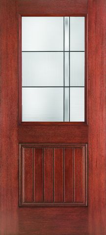 WDMA 34x96 Door (2ft10in by 8ft) Exterior Mahogany Fiberglass Impact Door 8ft 1/2Lite Axis 1