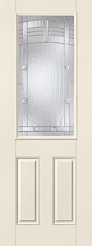WDMA 34x96 Door (2ft10in by 8ft) Exterior Smooth Fiberglass Impact Door 8ft 1/2 Lite Maple Park 2